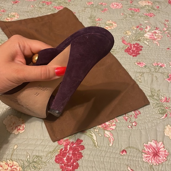 Gucci Vintage Purple Velvet Studded Heels - Picture 8 of 8